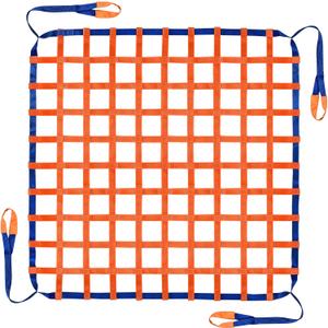 6.56' x 6.56' Polyester Cargo Lifting Net, Flat Sling Hoisting Straps for Loading and Unloading, Heavy Duty Hanging Mesh, 4400 lbs Capacity