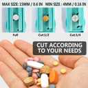 Johnbee Pill Cutter Splitter for Small and Tiny Pills, Larger Pills. Adjustable Pill Splitter Accurately Cuts Multiple Pills at Once. Sharp Blade with Safety Guard. Non-Slip Silicone Edge (Lake Blue)