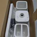 ZCCZ Bathroom Accessory Sets, 4 Pieces Bathroom Accessories Complete Set Vanity Countertop Accessory Set with Marble Look, Includes Lotion Dispenser Soap Pump, Tumbler, Toothbrush Holder and Tray