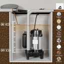 LANCHEZ 1/2 HP 5200 GPH Submersible Sump Pump Cast Iron and Stainless Steel with Integrated Vertical Float Switch, Sewage/Effluent Pump for Basement, Basin, Sewage System, 1-1/2" NPT Discharge