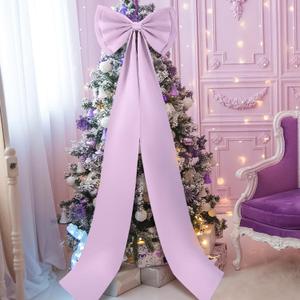Christmas Giant Bow Decoration, Big Bows for Backdrop Room Decor 75x18 Inch Decorative Bows for Fall Wedding Christmas Birthday Party Baby Shower Room Decoration(Light Purple, Satin)