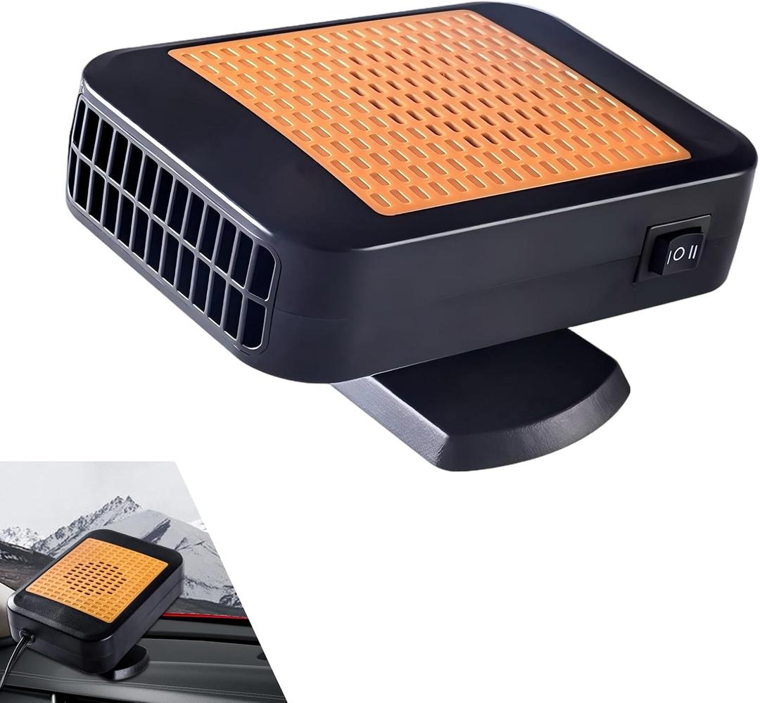 Portable Car Heater, 12V 200W Car Interior Fast Heated Defroster with 360 Rotatable Base, Plugs into Cigarette Lighter, Universal for Most Cars