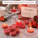 DEVI Strawberry Cream Scented Tea Lights Candles 96 Pack, 3.5-4 Hours Natural Palm Tea Candles Bulk for Home Scented, Red Small Votives with Essential Oils for Home Aromatherapy, Valentine Decorations