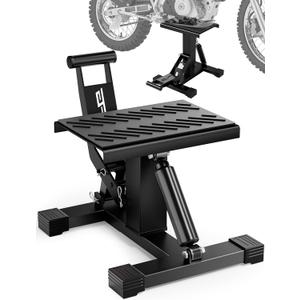 JFG RACING Motorcycle Dirt Bike Stand, 1000Lbs Capacity Lift Jack Hoist Table Height Adjustable Lifting Stand Ideal for Dirtbike Pit Bike Repair&Maintainance, Dirt Bike Accessories-Black