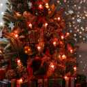 2 x 2 Pack Battery Operated Christmas Tree Decorations Fairy String Lights7ft 20 LEDs Candy Cane String Lights for Home Party St. Nikolas Day Indoor Christmas Tree Garland DecorWarm White