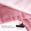 Silky Head Carseat Cover for Baby Silk Feeling Satin Car Seat Head Cover for Babies Headrest Protector 2pcs Pink for Girls Infant Sleeping Hair Protection