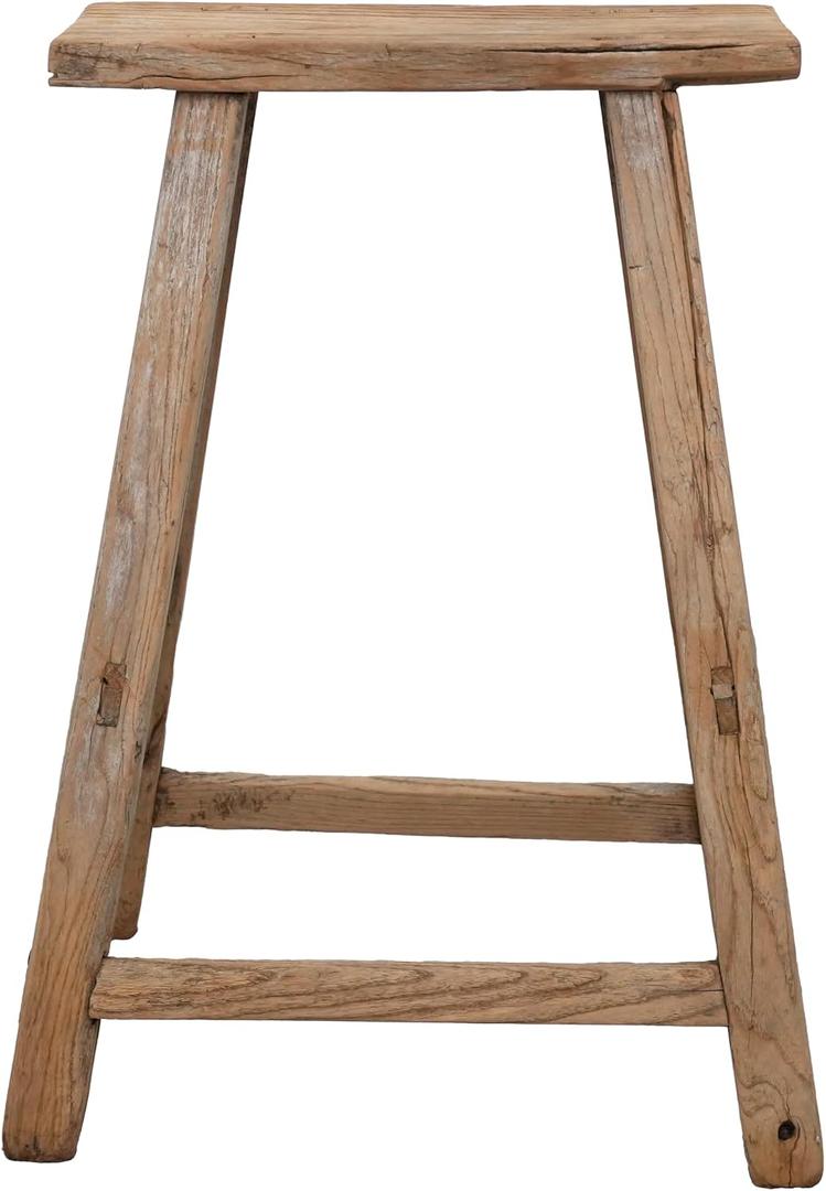 Rustic Wooden Stool, Handmade Reclaimed Wood Decor Seat