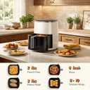 Airfryer 12-in-1,Large Air Fryer 6QT, Square Airfryers Non Toxic, Cooking, Fries, Custard, Chicken Wings, Sea Food, Vegetables', Nonstick & Easy-Clean Basket, Beige, Capacity 6.34 quarts