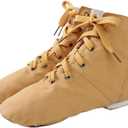 Womens Canvas Lace Up Jazz Boot Shoes Canvas Jazz Dance Boots Ballet Dancing Sneakers for Adult Men Women Kid (Khaki,40)