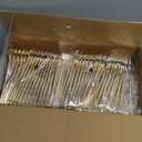 Rubtlamp 200Pcs Clear Gold Dessert Plates With Plastic Gold Forks, 100pcs 7.5inch Plates For Appetizers,100pcs 7.8inch Premium Forks Disposable, Cake Platos Disposable for Wedding