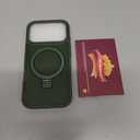 Magnetic for iPhone 17 Pro Case with Ring Stand, [10 FT Drop Protection] [Velvety Touch] Slim Translucent Matte Back Shockproof Phone Case for iPhone 17 Pro 6.3'', Midnight Green