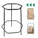 Garden Trash Bag Holder Stand, Metal Leaf Bag Holder, Frame Holds 30-55 Gallon Multi Use Bags, Outdoor Trash Bag Holder for Yard and Lawn Cleanup, Gardening, Camping, Parties