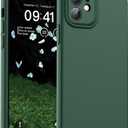 SUPFINE Designed for iPhone 12 Case,Premium Liquid Silicone with [Soft Anti-Scratch Microfiber Lining][Upgraded Camera Protection] Slim Shockproof Phone Case for Men Women Girls,Acacia Green