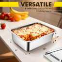 9x13 Baking Pan with Lid, 7.6Qt Large Lasagna Pan with Lid, 4 Inch Extra Deep Dish Baking Pan & Casserole Dish, Oven Safe Stainless Steel Roasting Pan for Family, Large Capacity Cooking