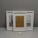 8x12 White Picture Frames set of 3, Made of Wooden and Glass Photo frame - Displays 6x8 Picture with Mat or 8 x 12 Poster without Mat, Desktop & Wall Collage Frame set