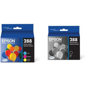 Epson T288 DURABrite Ultra Ink Standard Capacity Color Combo Pack & T288 DURABrite Ultra Ink Standard Capacity Black Cartridge (T288120-S) for Select Expression Printers