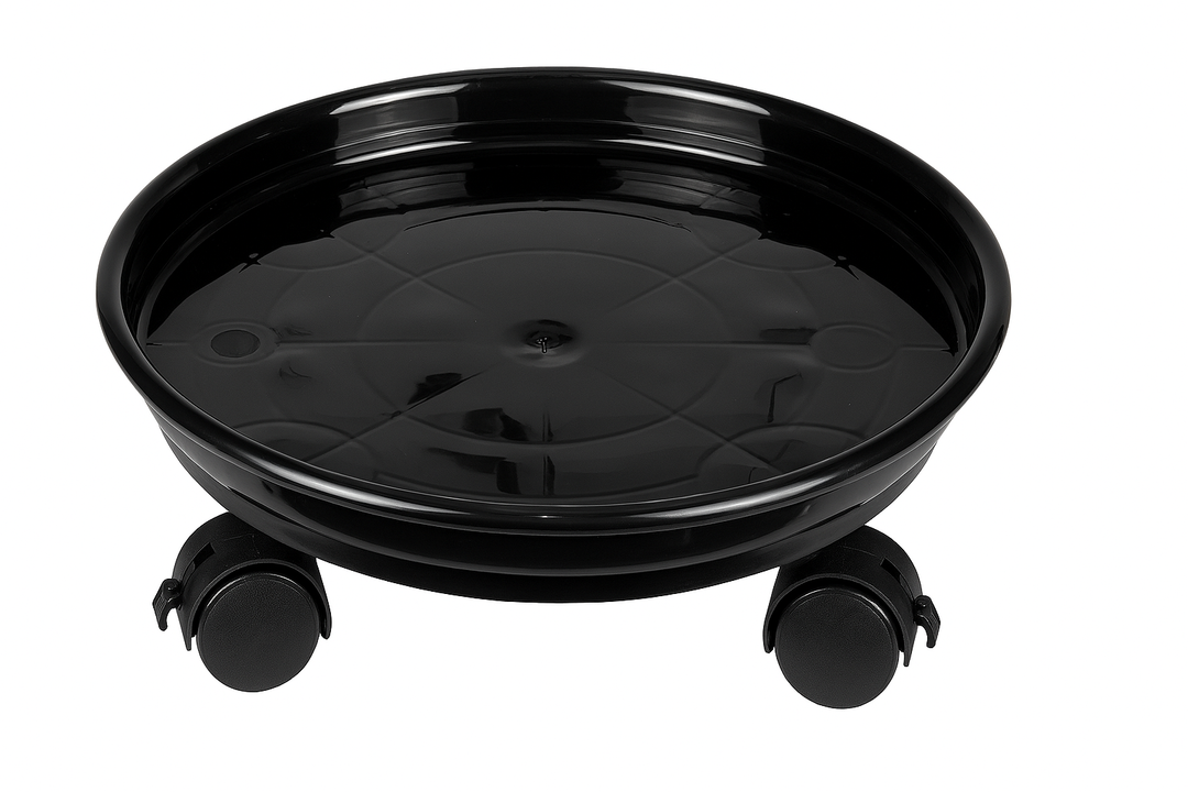 1 Pack Plant Caddy with Wheels 9 Inch Planter Tray Small Flower Pot Mover Plant Pot Rolling Casters Plant Saucer Tray with Locking for Indoor & Outdoor, Plastic Rolling Plant Stand with Casters