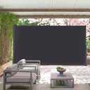 185" x 73" Retractable Side Awning,Waterproof & UV-Resistant,Folding Privacy Screen Room Divider Roll Up Balcony Gray