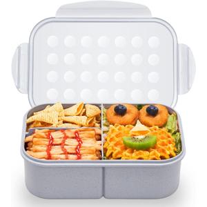 MISS BIG Bento Box,Bento Box Adult,Lunch Box,Ideal Leak Proof Lunch Containers,No BPAs and No Chemical Dyes Bento Lunch Box,Dishwasher and Microwave Safe Lunch Containers for Adults(1900ml Gray)