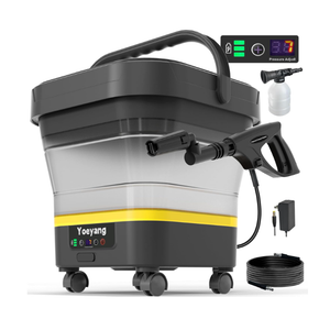 Portable Cordless Pressure Washer with Tank: 1200 PSI Foldable Power Washer – 3.4 Gal Tank, 7Level Adjustable Sprayer & 360° Nozzle – Compact Electric Cleaner for Car, Garden, Patio, Camping