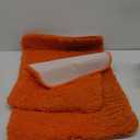 MIULEE Fall Orange Microfiber Bathroom Rugs and Mats Sets 2 Pieces Extra Thick Non Slip Bath Mat Absorbent Soft Shaggy Washable Quick Dry Rug for Bath Room Floor Restroom, 16"x24"+20"x30"