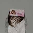 REECHO Human Hair Clip-in Hair Volumizer - 1PC 8 Inch Short Thick Hairpieces for Extra Volume, Easy Clip-in Wig for Thin & Fine Hair -Dark Brown