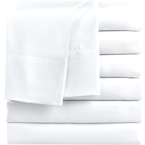 FreshCulture Twin Flat Sheets Only, Pack of 6, Soft Microfiber Bedding Sheets for Home, Salons, Hotels, Bulk Flat Sheets Only Twin Size (White)