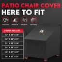 Zettum Patio Chair Covers 2 Pack - 600D Outdoor Lounge Deep Seat Cover Waterproof Heavy Duty, Lawn Furniture Cover for Wicker Chair, Swivel Chair, Rocking Chair, Single Sofa Chair - 32 x 32 x 36 Inch