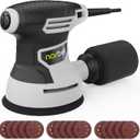 Orbital Sander 3.0AMP(360W),14000RPM Random Orbit Sander Tool with 6 Variable Speeds, 5" Electric Palm Sander Kit with Dust Bag,15pcs Sandpapers for Woodworking & Sanding, Light Gray