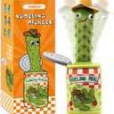 Timozo Yodeling Pickle, Talking Yodeling Toy Repeats What You Say, Singing Pickle Plush Toys - Rechargeable Twisted Mimicking Toy Singing Dance, Funny Prank Novelty Gag Gift for Adults & Kids