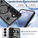 OOK Frosted Magnetic Case for Samsung Galaxy S26, Black Sunflower Floral | Compatible with MagSafe, Cute Flower Blooms Shockproof Cover for Women & Girls
