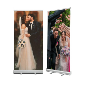4U Media&Displays Heavy-Duty Retractable Banner Stand 33.5"x80" with Padded Canvas Bag and Box (Stand ONLY) for Trade Show and Indoor Event Display