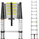 12.5ft Telescoping Ladder Aluminum Extendable Ladder Collapsible Locking Mechanism for Attic Household Use Outdoor Work 330 lbs Capacity Heavy Duty