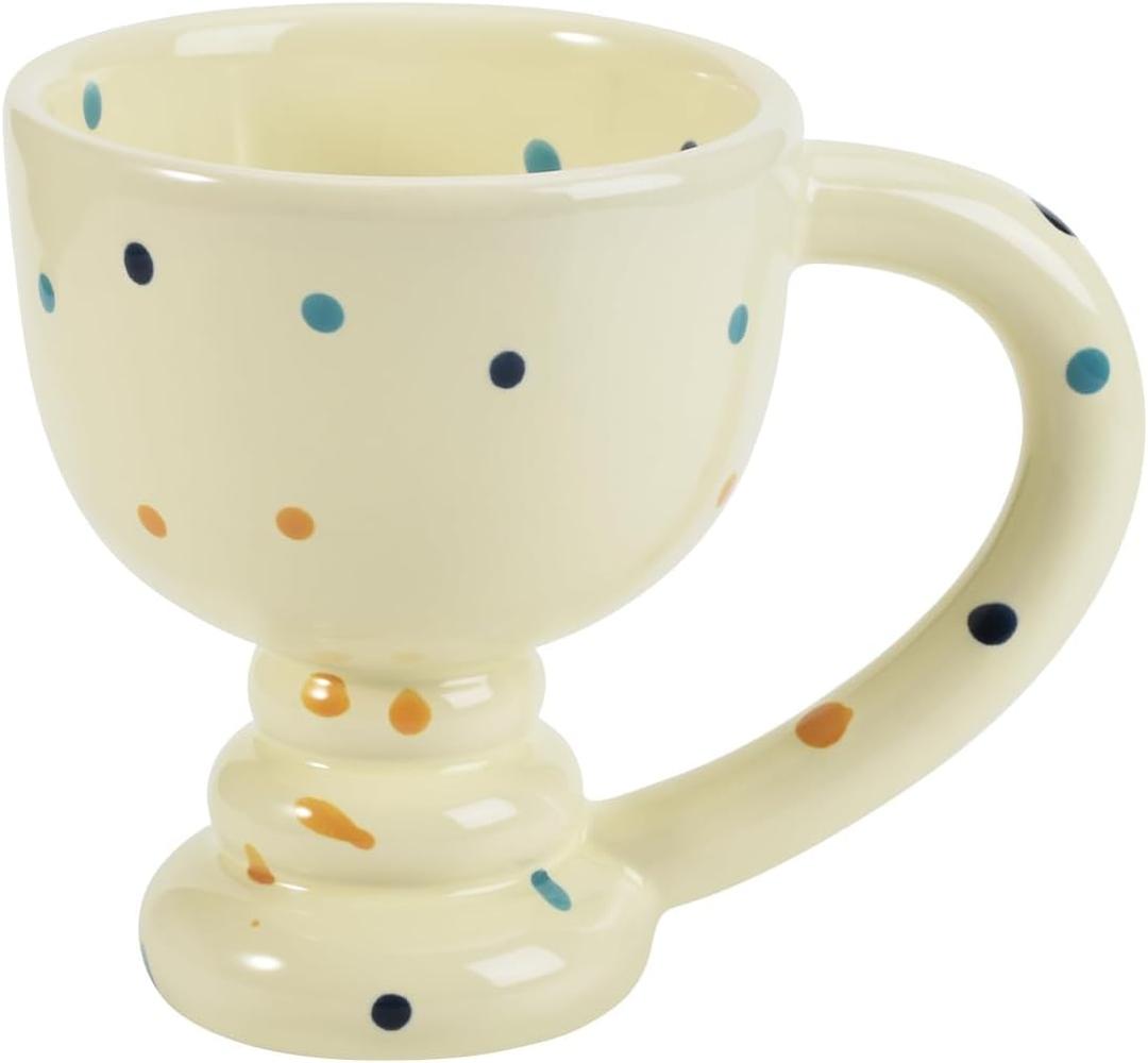 Koythin Ceramic Coffee Mug, Creative Cups with Large Handle, Mugs for Office and Home, 8.5 oz/250ml Perfect for Coffee Milk Tea Latte Oatmeal (Goblet Colorful