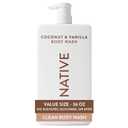 Native Body Wash for Women & Men, Coconut & Vanilla, 36 oz Pump Bottle, Sulfate-Free & Gentle