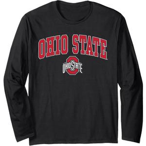 Ohio State Buckeyes Arch Over Logo Black Officially Licensed Long Sleeve T-Shirt, L