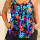 Daci Women Plus Size Tankini Swimsuit - 2 Piece Flowy Plus Size Bathing Suits and Shorts with Pockets 2025, 24W