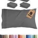 Standard Pillow Cases Set of 10 - Ultra Soft Pillowcase Covers - Charcoal