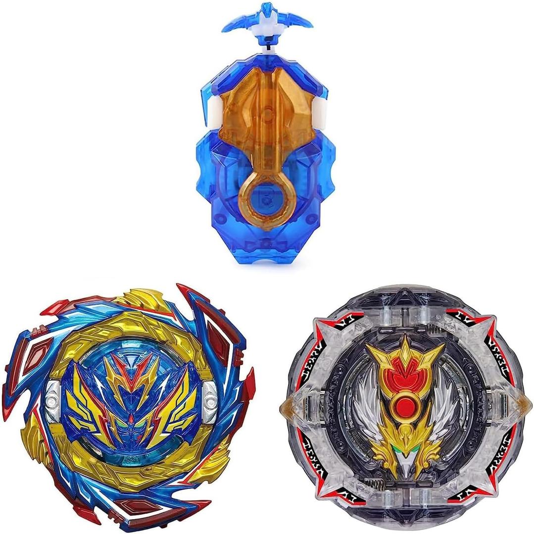 Hozuumo Gyro Battling Top Burst Gyro Toy Set, with Gyro Launchers and Handle Combat Battling Game, Gift for Kids Children, B-187+B-192