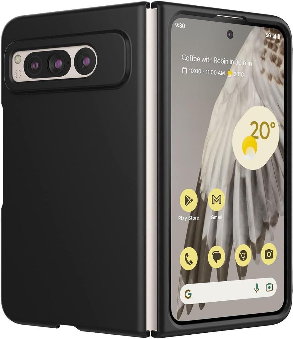 Case for Google Pixel Fold, Thin Matte Hard PC Cover Phone Case for Pixel Fold - Black