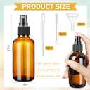 Nuogo 50 Pieces Mini Glass Spray Bottles Bulk 4 Oz Fine Mist Glass Bottles with Funnel Dropper and Cleaning Brush Refillable for Essential Oils, Perfumes and Aromatherapy(Brown)