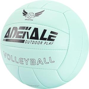 adekale Volleyball Outdoor Volleyball Ball, Volleyballs for Girls Women, Soft Volleyball Official Size for Beach Pool Playing, Ideal Volleyball Gift with Pump (White)