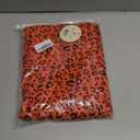 YSW Women's Baggy Barrel Jeans Casual Boyfriend Mid Rise Leopard Printed Wide Leg Denim Ankle Pants Orange XS