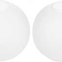 2 Pack Lamp Globe Glass Shade, White Frost Glassshade Covers Replacements for Light Fixtures, 1.65 Inch Fitter Globes Lampshades for Wall Sconces Chandelier Bath Vanity Lights Pendants