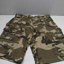 Cargo Short for Men Relaxed Fit Camo Outdoor Hiking Work Cotton Casual Shorts with 9 Pockets No Belt (Brown) Size 34