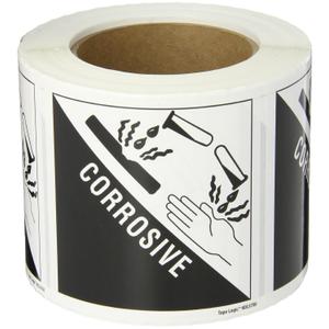 Tape Logic 4 x 4" - "Corrosive" Labels