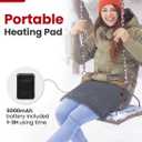 Portable Heating Pad with 5000mAh Battery Powered, 1.7LB Weighted Heat Pad Rechargeable for 1-3H Warmth Outdoor Travel, 3 Heat Settings, 12" x 16", Gray