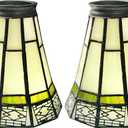 HUIMEIJU Tiffany Lampshade Replacement (Off-White), Replacement Of Fan Lamp Cover