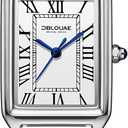 Women's Vintage Rectangular Watch, Elegant Roman Numeral Dial Quartz Watches for Women, Dainty Gold Ladies Watch, Birthday Watches Gifts