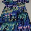 Arolina Women's Summer Maxi Dress Short Sleeve V Neck Casual Loose Long Beach Split Dresses with Pockets Size XL (Floral Blue)